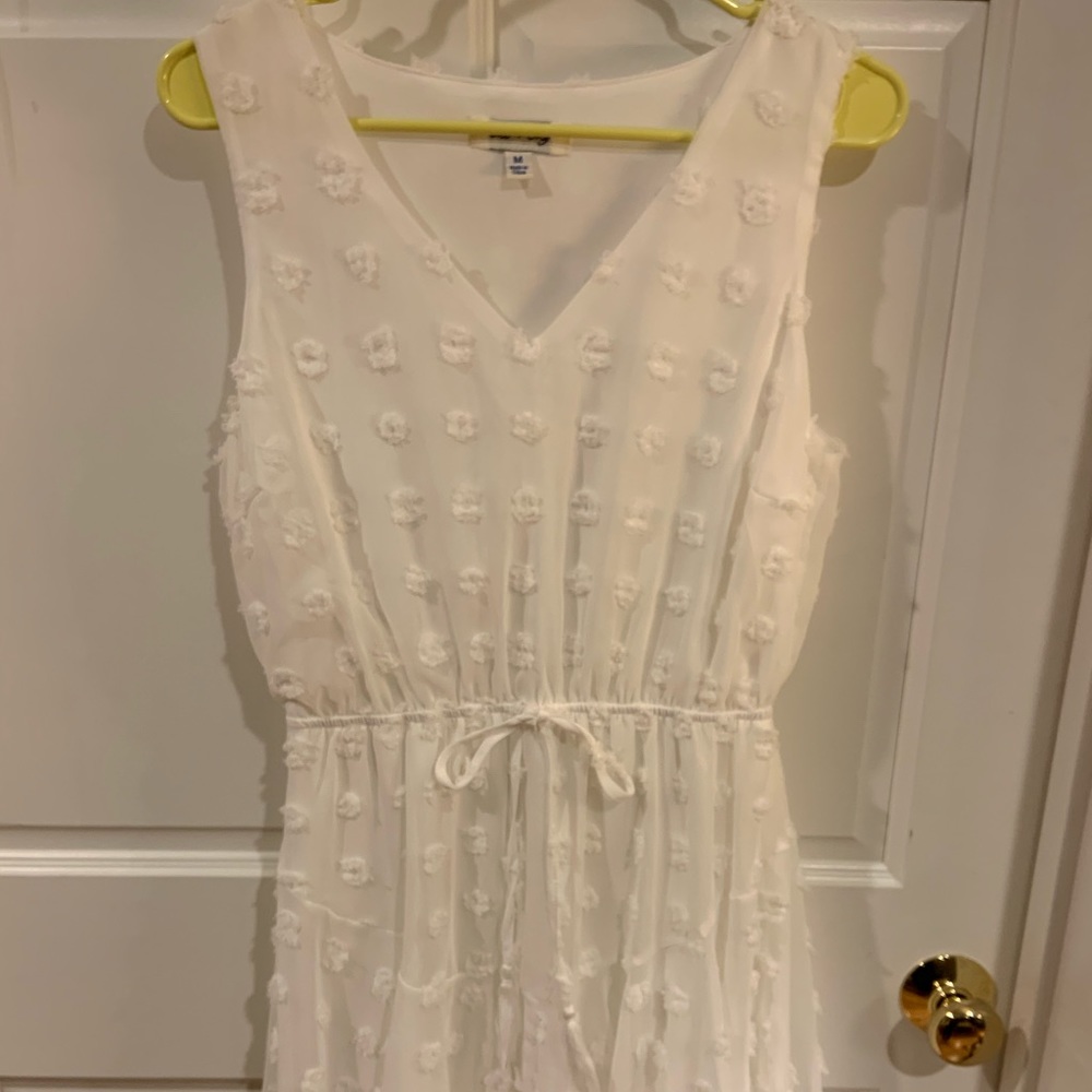 She and Sky White Polka Dotted Dress